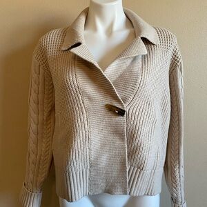 Lucky Brand Cream Cable Knit Cardigan